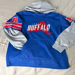 Buffalo Kids Football Hoodie - Blue and Gray